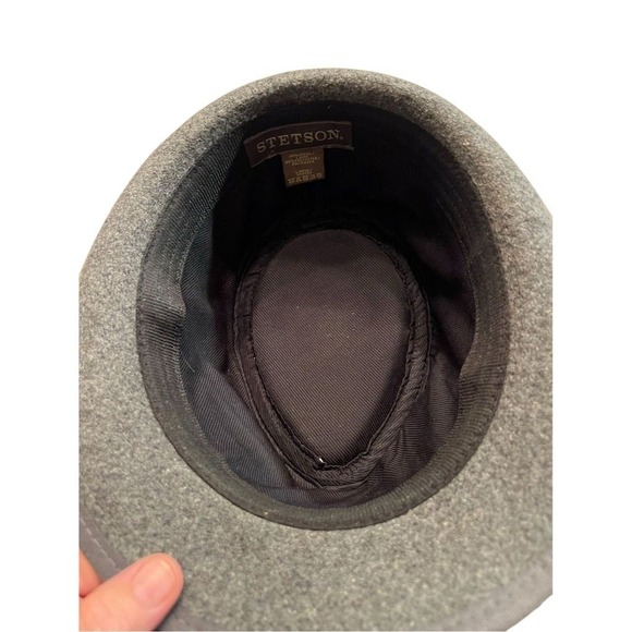 Stetson Fedora Hat Gray Size L Solid premium timeless classic wool blend Bogart - Picture 9 of 11